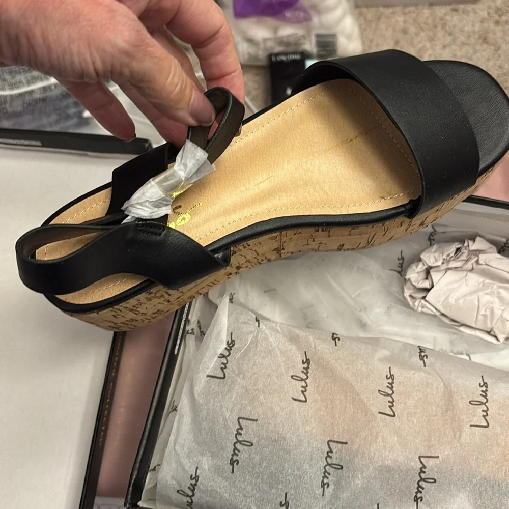 Lulu’s Black “Grecia” Platform Sandals